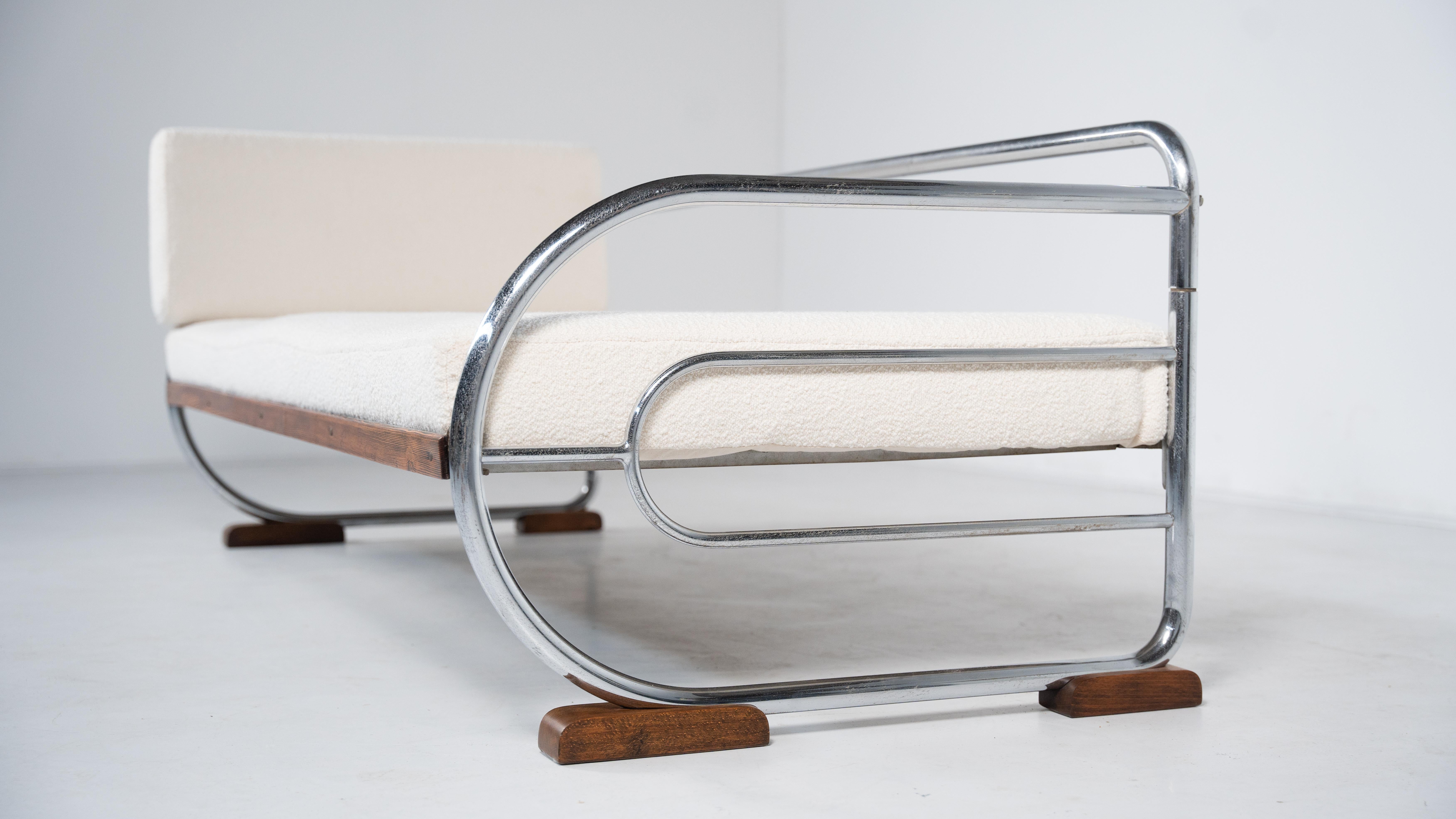Sofá Art Decó de acero tubular de Hynek Gottwald, años 30 en venta 4