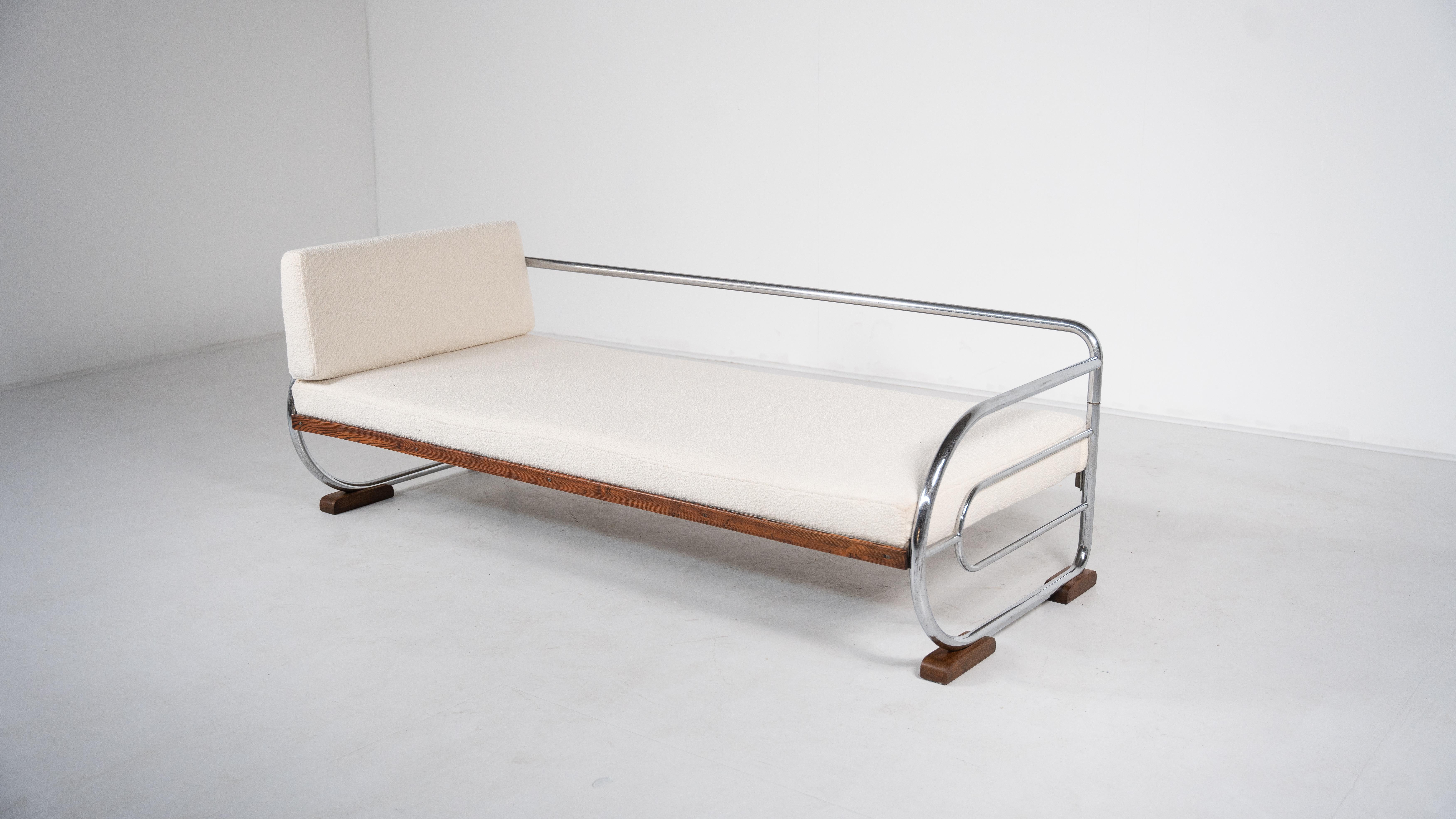 Sofá Art Decó de acero tubular de Hynek Gottwald, años 30 en venta 5