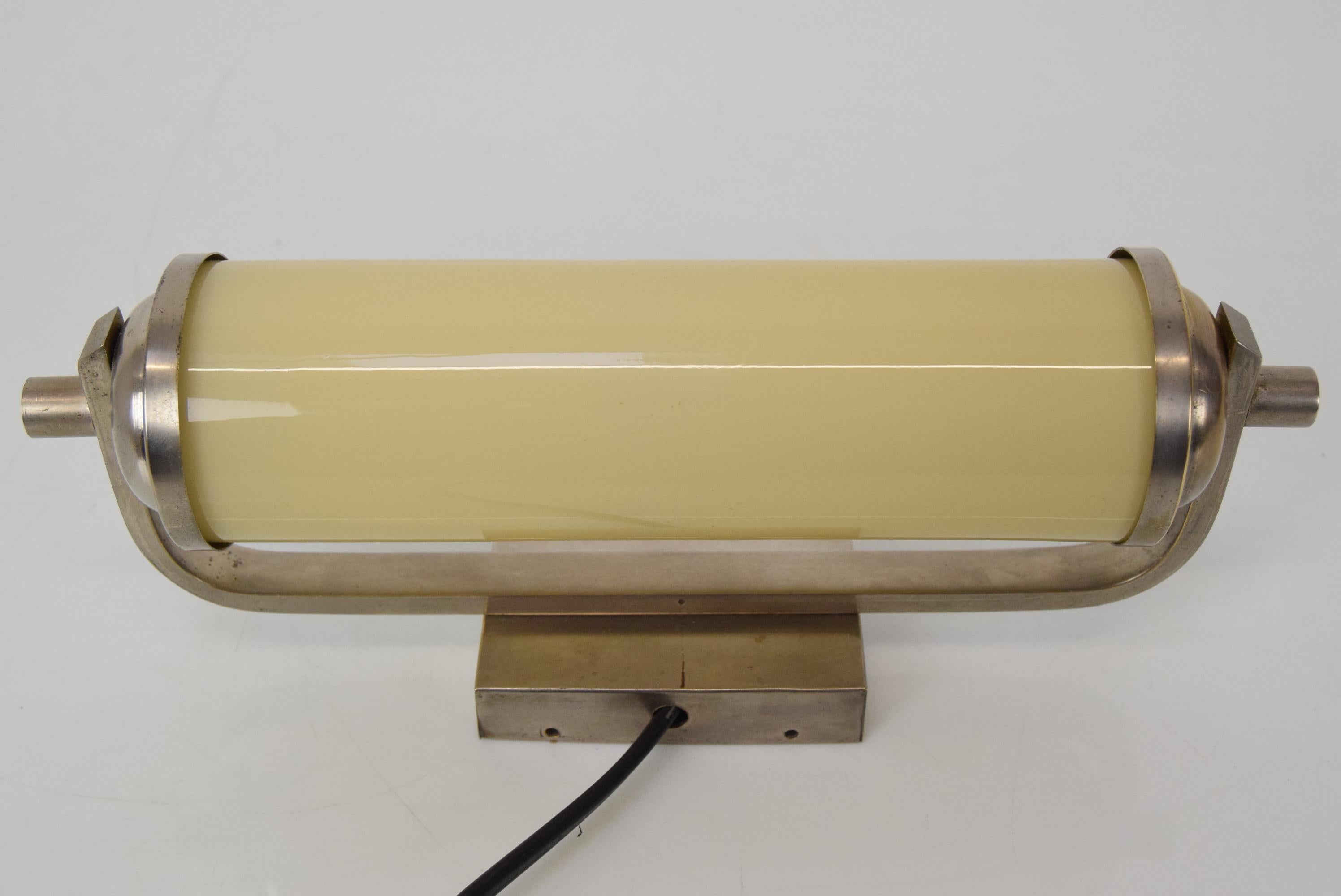 Art Deco Tubular Wall Lamp, 1930's In Good Condition For Sale In Praha, CZ