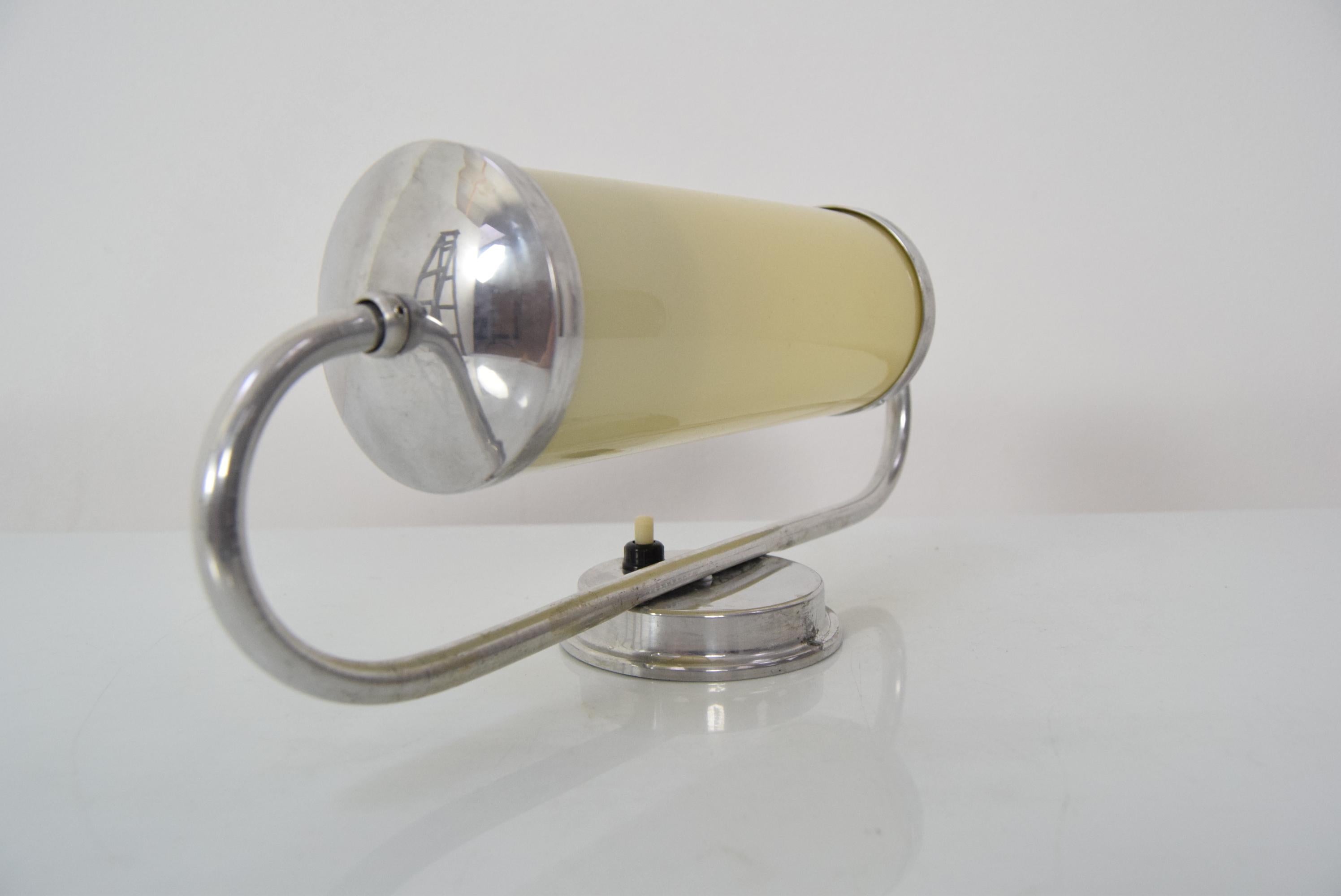Metal Art Deco Tubular Wall Lamp, 1930's