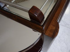 Art Deco TUGAS bar trolley rare model Eucalyptus wood plated with turnable door