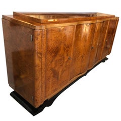 Art Deco Tuja Veneer Credenza from France, 1940s