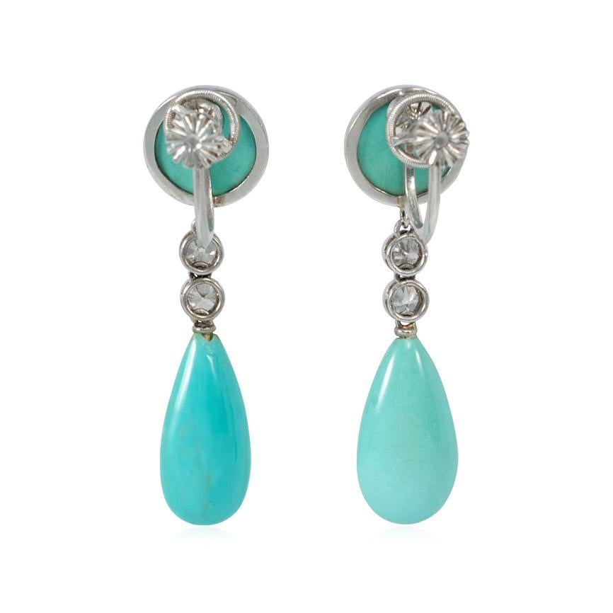 art deco turquoise earrings