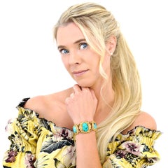 Art Deco Turquoise and Gold Bracelet
