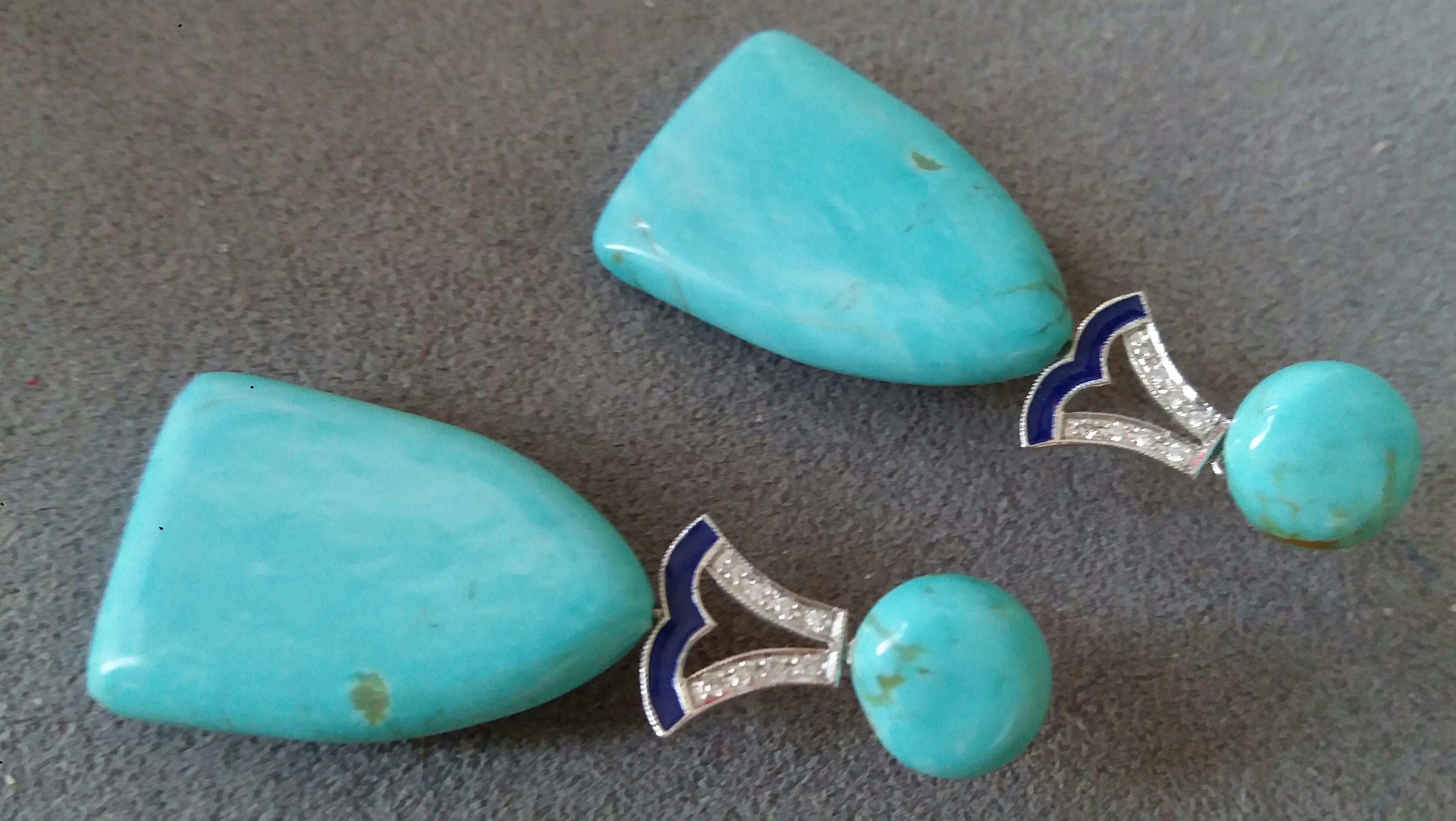 turquoise and diamond drop earrings