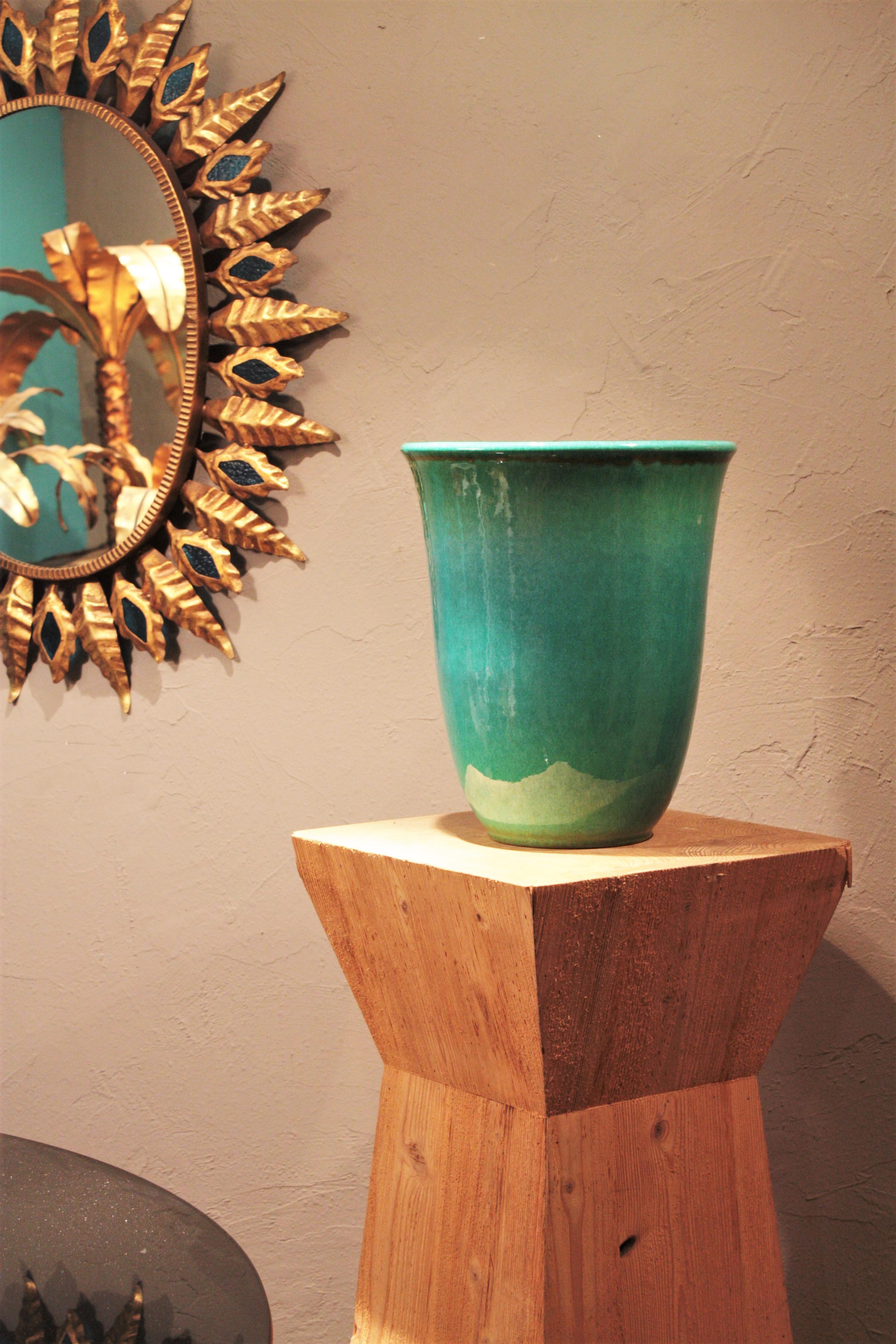 large turquoise vase