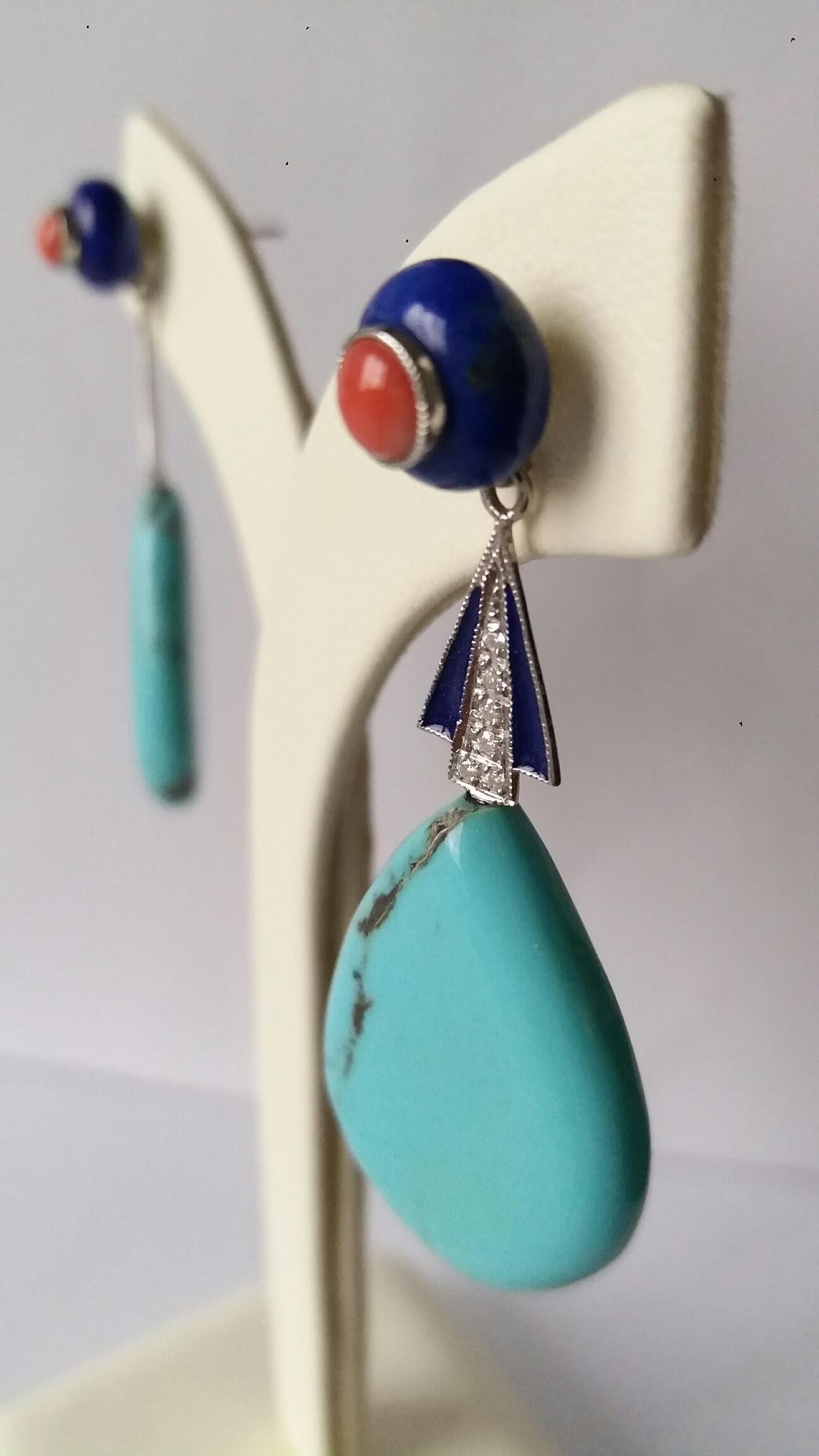 turquoise enamel earrings