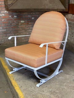Art Deco Turtle Decorated Iron Outdoor Lounge Chair