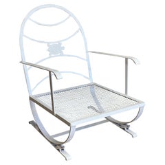 Art Deco Turtle Decorated Iron Outdoor Lounge Chair