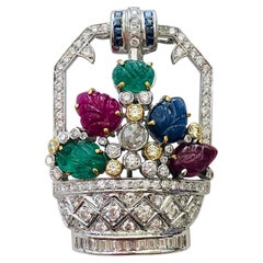 Art Deco Tutti Frutti Style Brooch