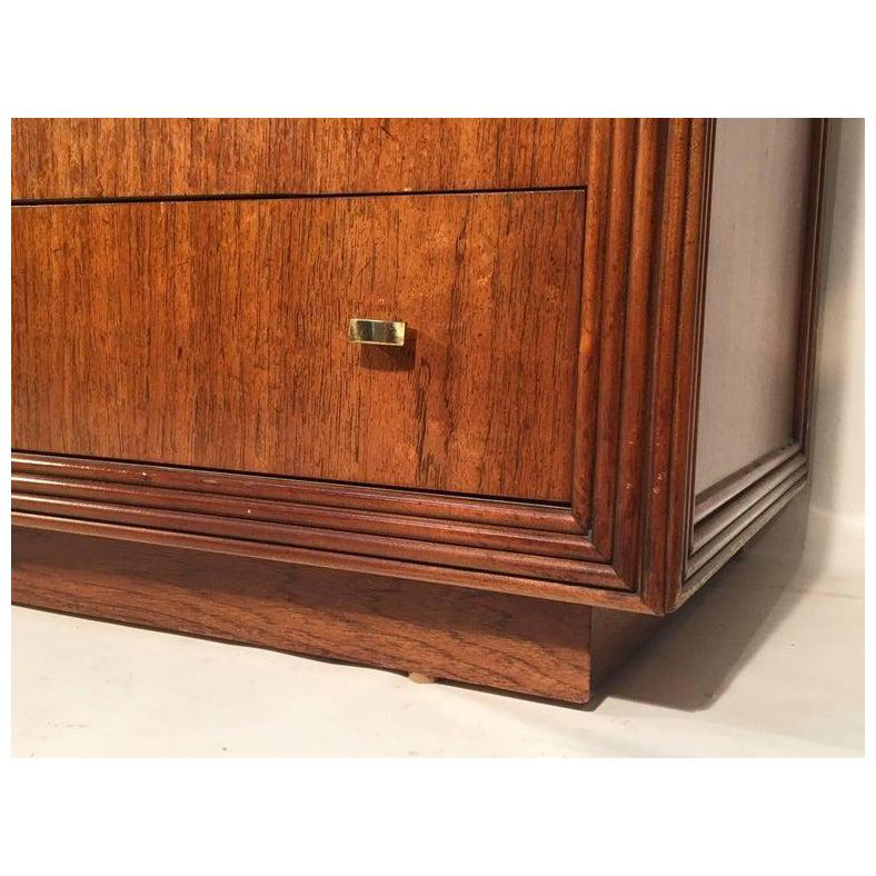 Brass Art Deco Twelve Drawer Dresser by Century For Sale