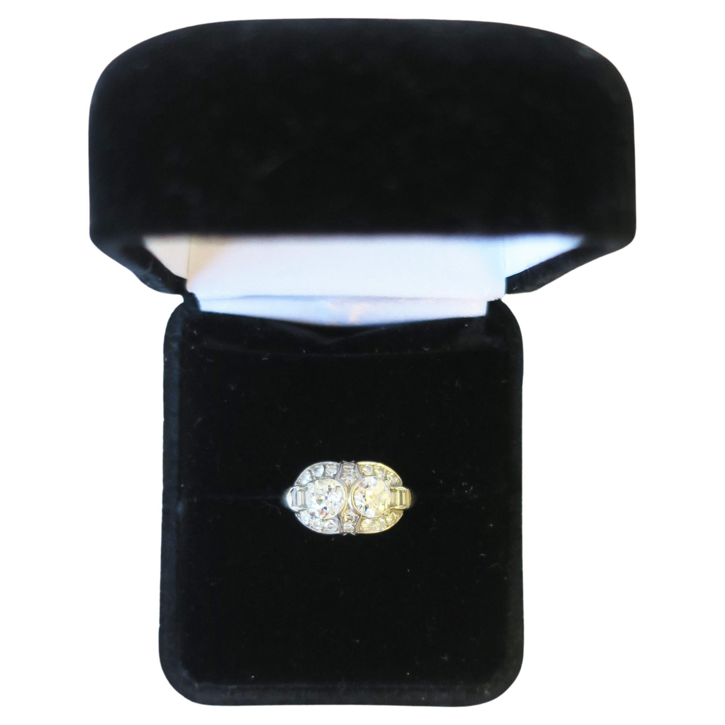Art Deco Zwillings-Diamantring