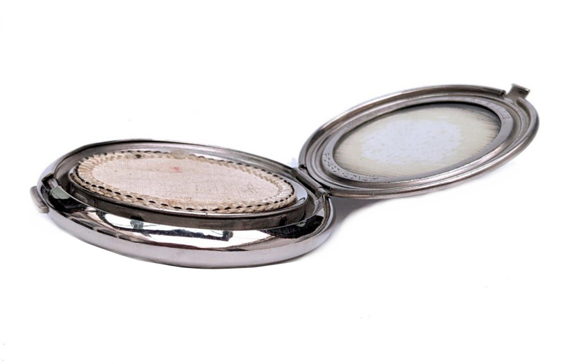 Émail Poudre compacte à deux visages pour dames, Art déco, A Richard Hudnut, c1930 en vente