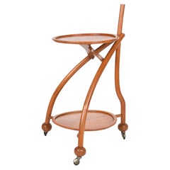 Zweistöckiger italienischer Tripod-Barwagen aus massivem Teakholz im Art déco-Stil, 1940er Jahre