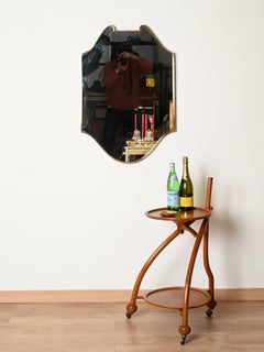 Zweistöckiger italienischer Tripod-Barwagen aus massivem Teakholz im Art déco-Stil, 1940er Jahre