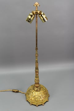 Art Deco Two-Light Bronze Lamp Zodiac by Hans Zametzer, Germany, ca. 1920s