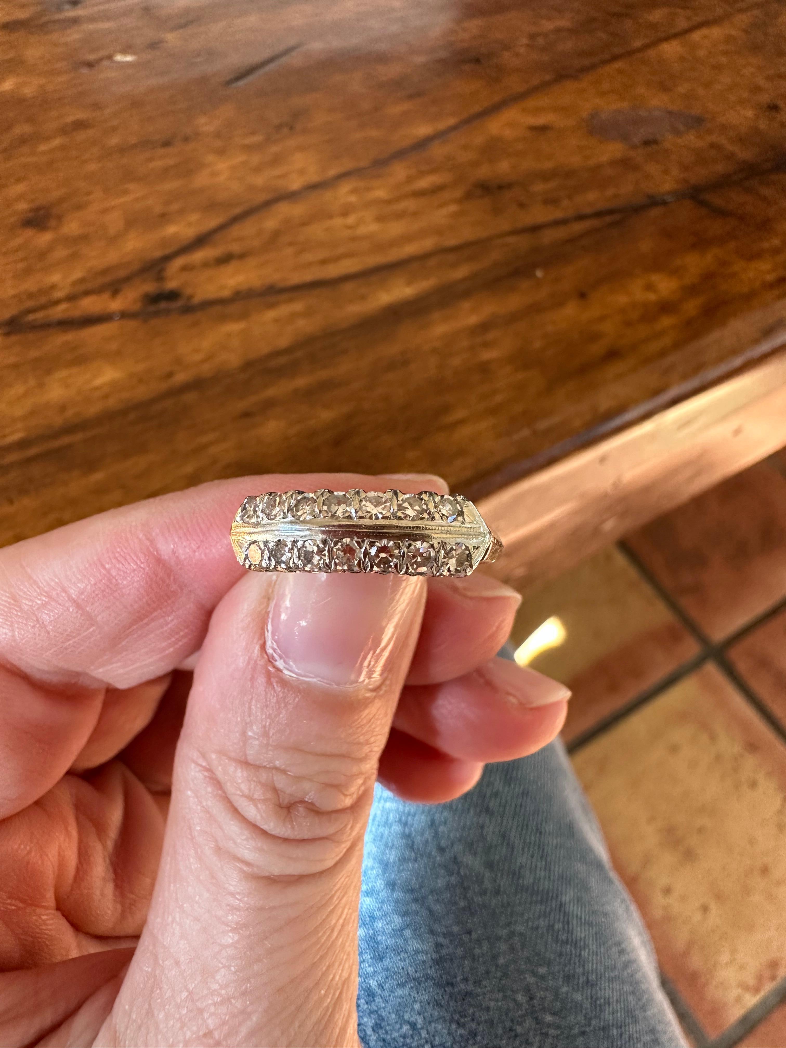 Art Deco Two Row Diamond Band Ring   For Sale 1