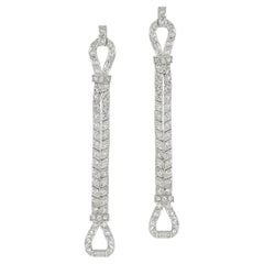Art Deco Two Row Diamond Loop Earrings