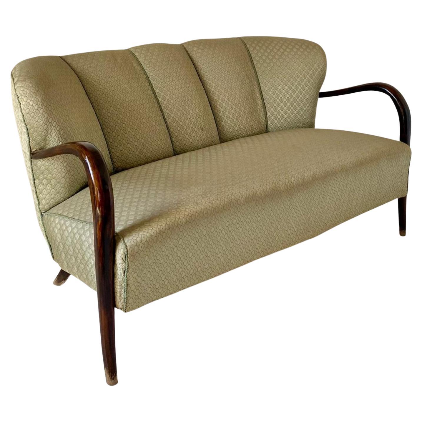 Canapé deux places Art déco, Malatesta and Mason, Italie années 1950