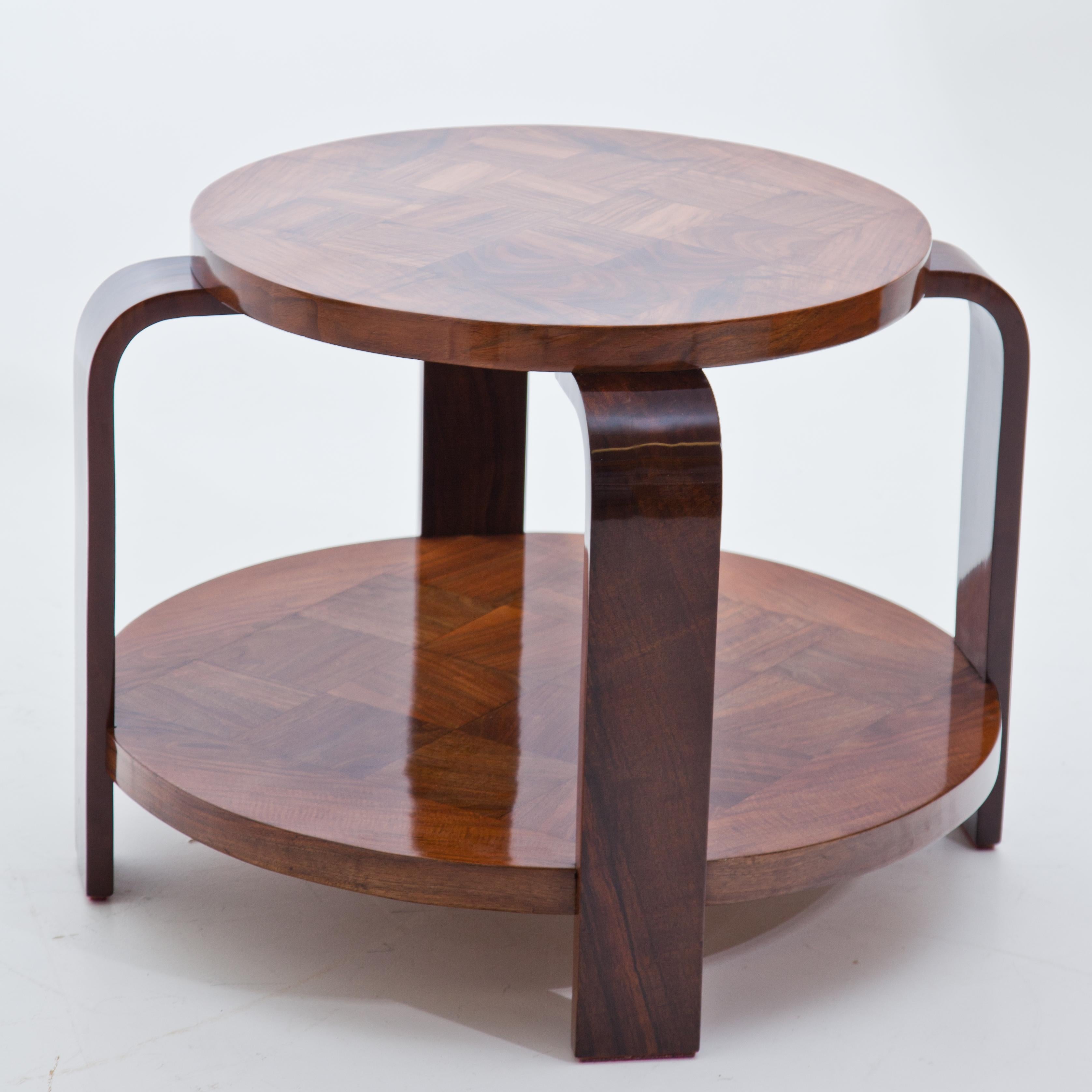 Polished Art Deco Two-Tier Side Table