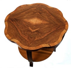 Art Deco Two Tier Figured Walnut Coffee Table, English, c1930