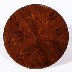 Table Gueridon Art Déco à deux niveaux en noyer assorti et laque noire