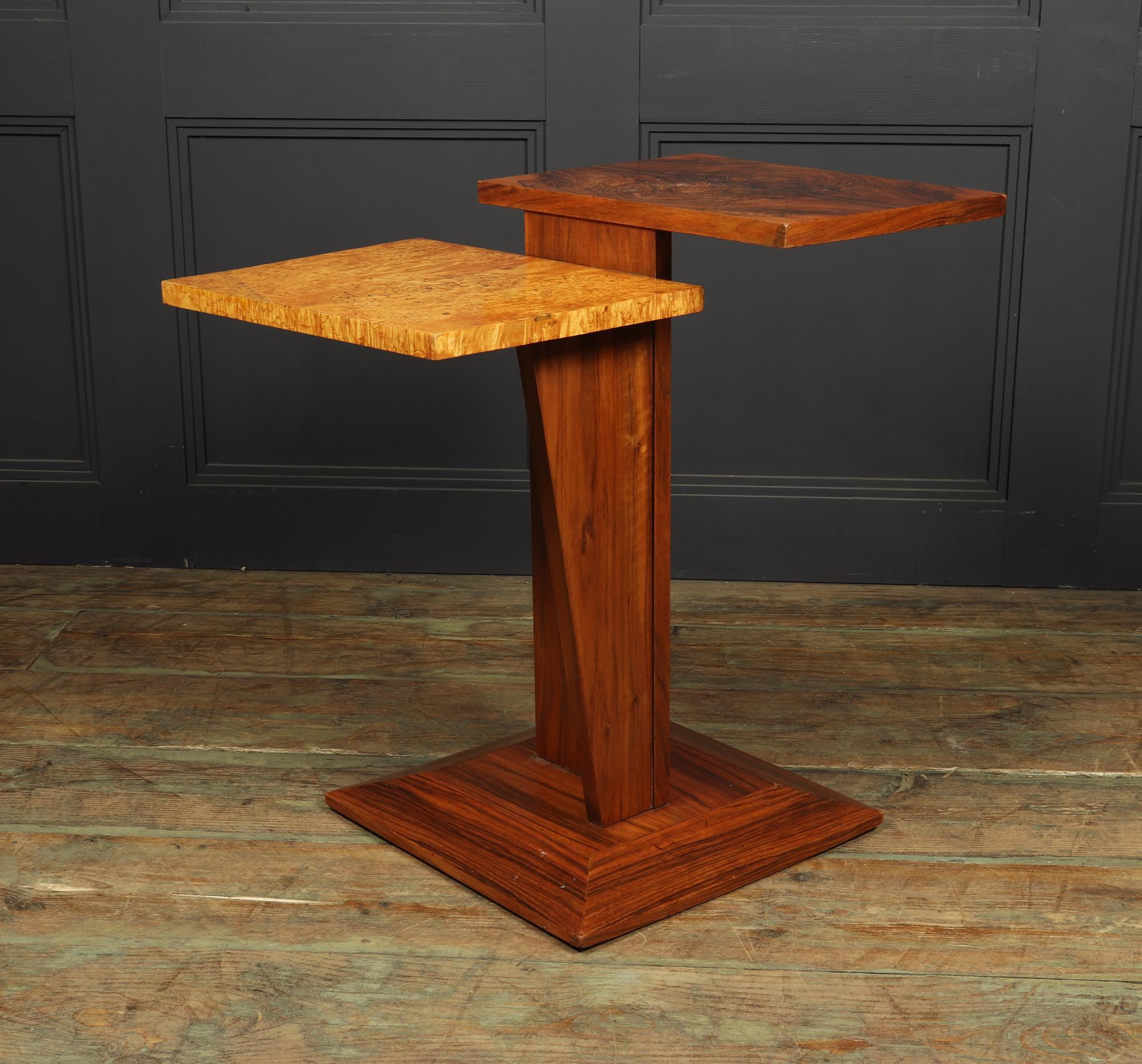 Birch Art Deco Two Tier Occasional Table