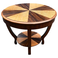 Art Deco Two-Tier Occasional Table in Walnut and Maple, circa 1930s