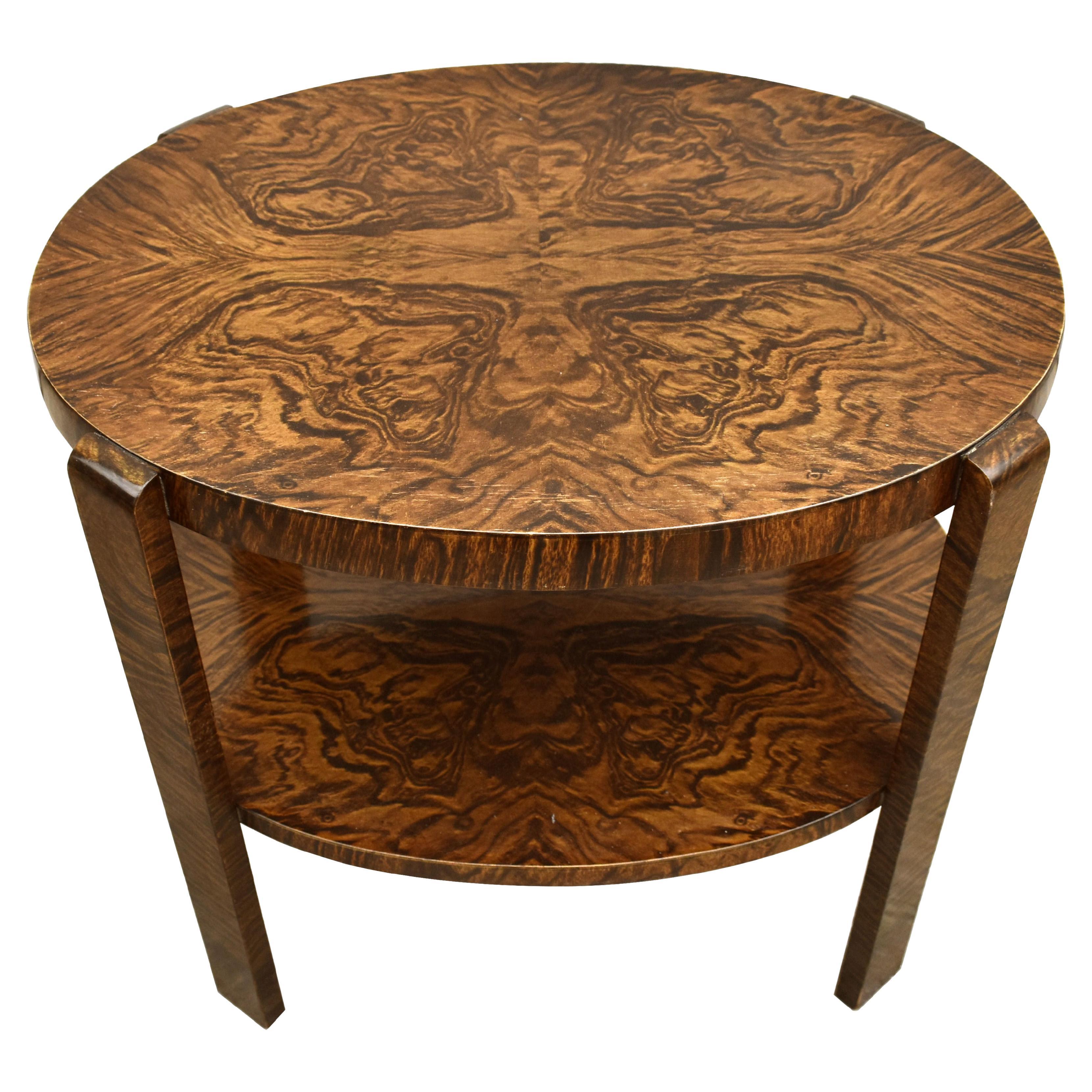 Art Deco Two Tier Oval Occasional Table, English, c1930 For Sale