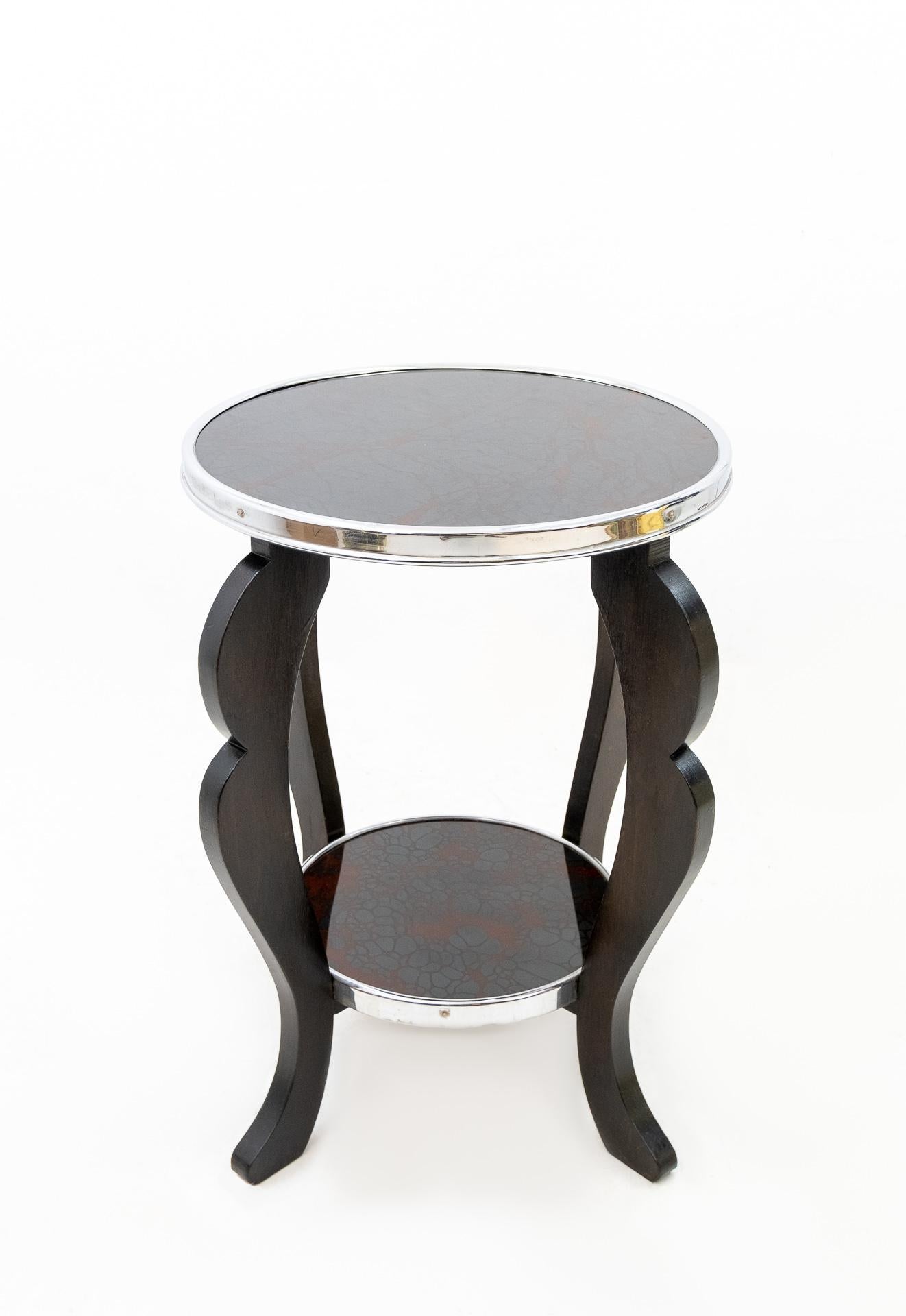 Glass Art Deco Two-Tier Side Table