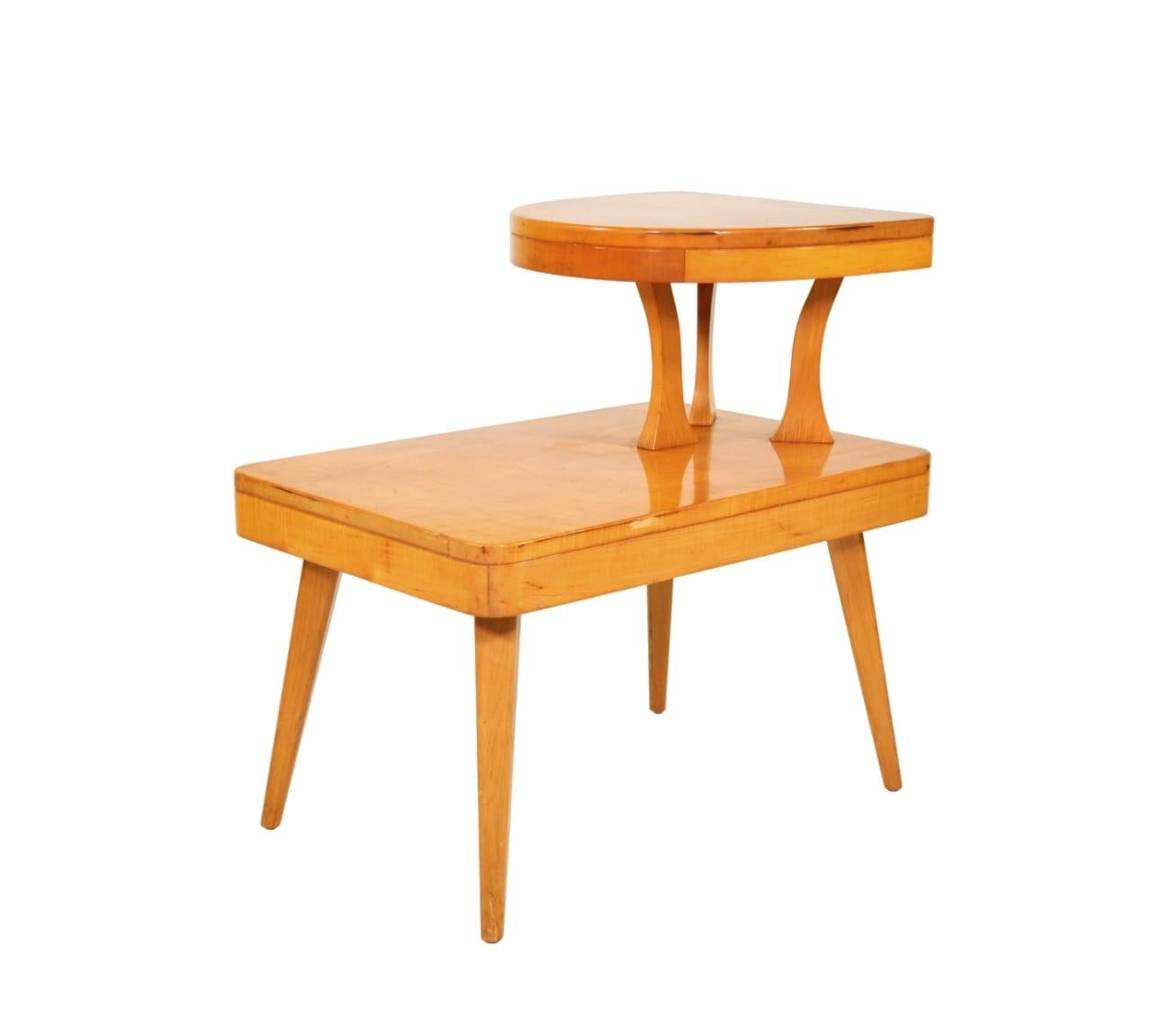 Mid-20th Century Art Deco Two-Tier Side Table Jindrich Halabala Up Zavody For Sale