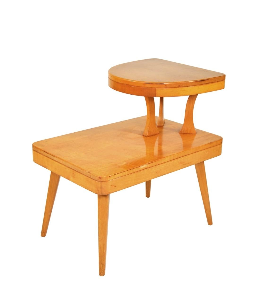 Wood Art Deco Two-Tier Side Table Jindrich Halabala Up Zavody For Sale
