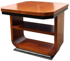 Art Deco Two Tier U Base Occasional Table, c1930