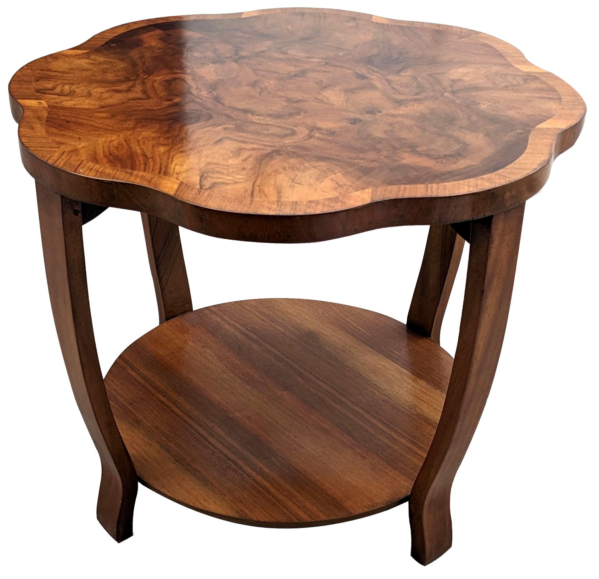 Art Deco Two Tier Walnut Coffee Table, English, c1930 In Good Condition In Devon, England