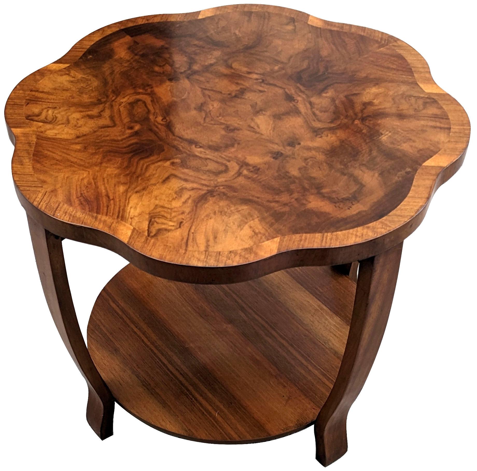 20th Century Art Deco Two Tier Walnut Coffee Table, English, c1930