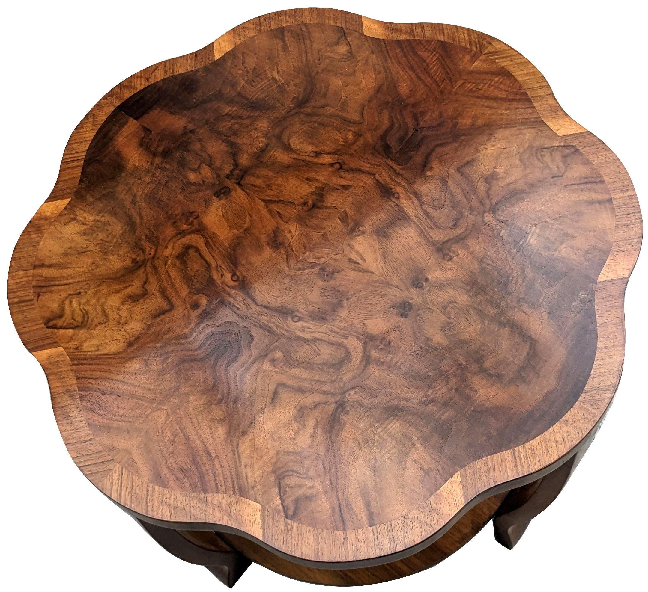 Art Deco Two Tier Walnut Coffee Table, English, c1930 4