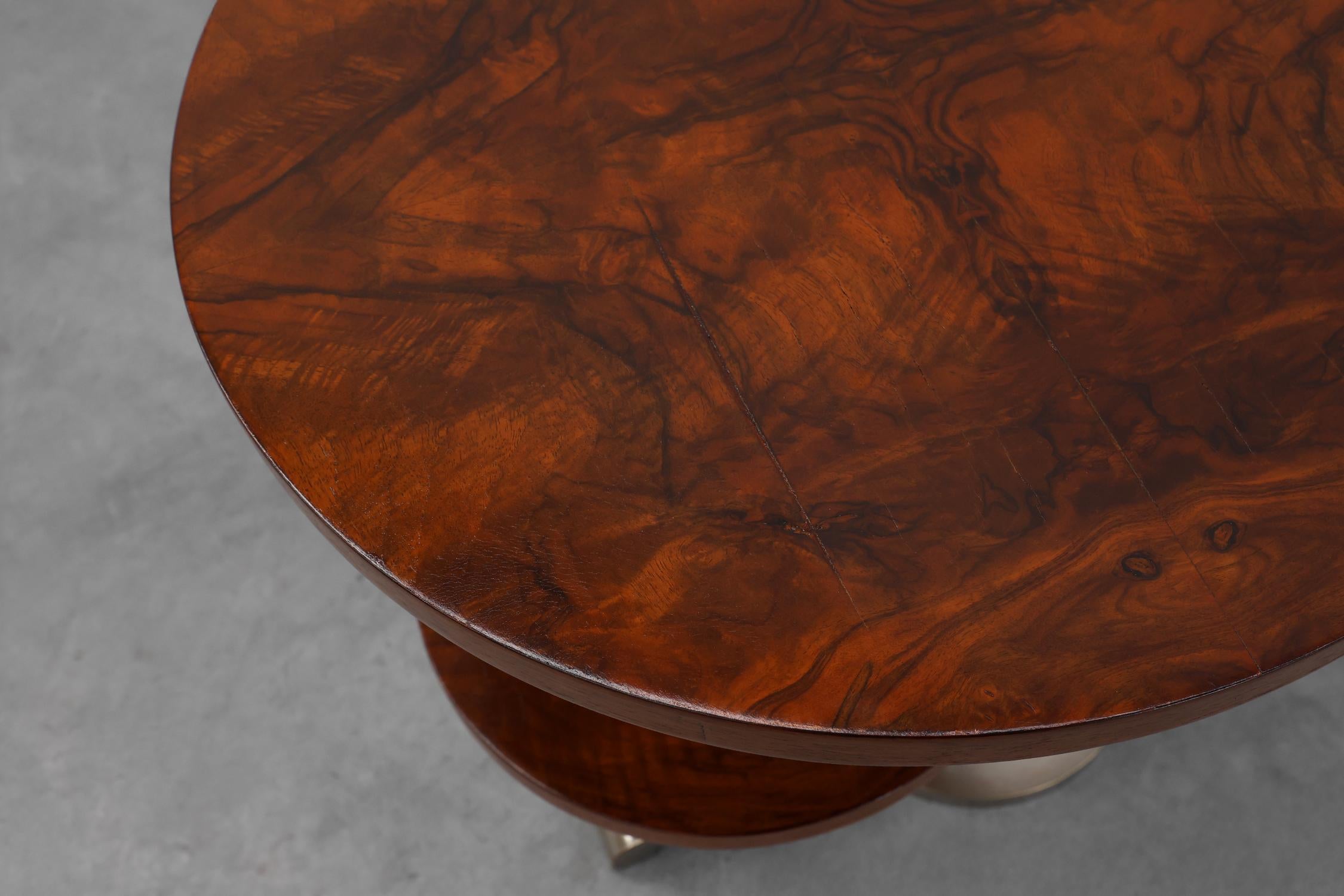 Impiallacciato Tavolino modernista Art Déco a due piani, Francia, 1925 ca. 1925 in vendita