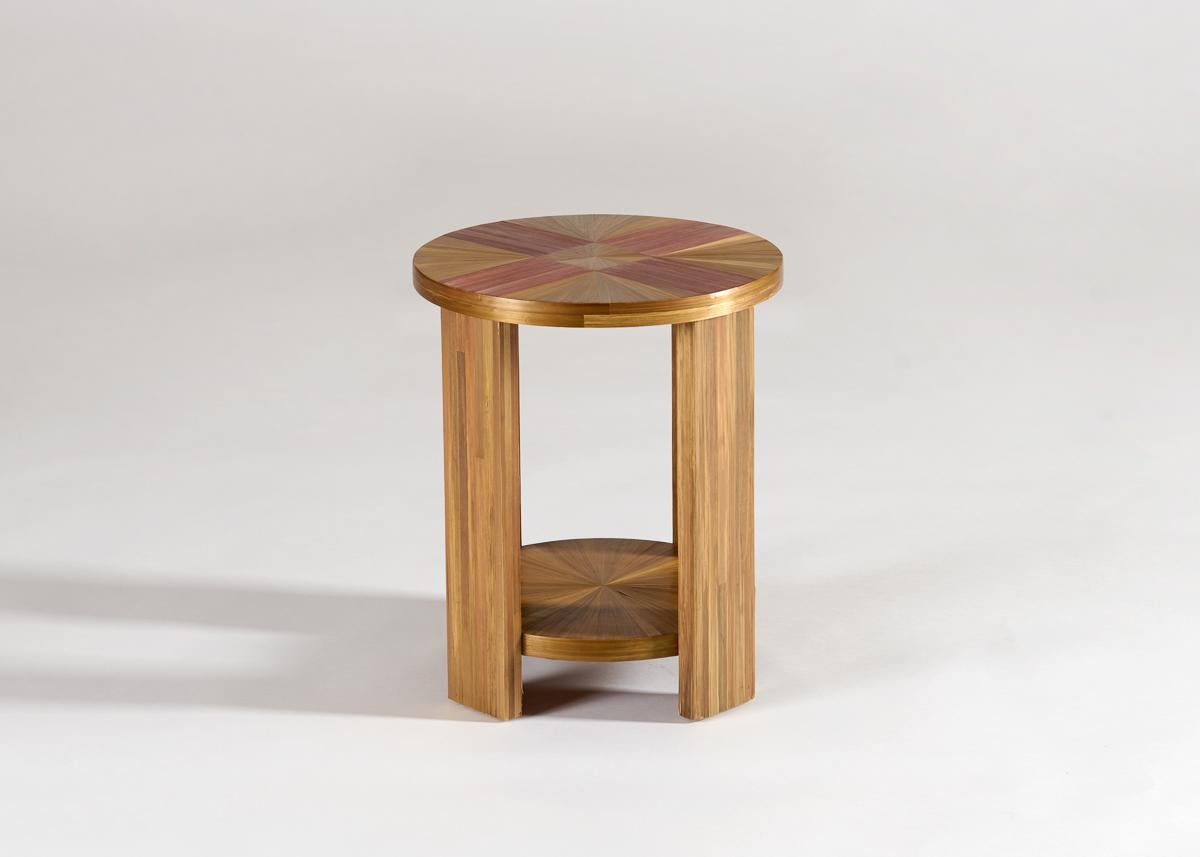 Marqueterie Table d'appoint Art déco à deux niveaux en marqueterie de paille par André Groult, France, c. 1928 en vente