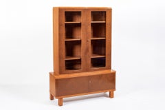 Art Deco Two-Tone Cherry & Burl Wood Cabinet, Circa 1930