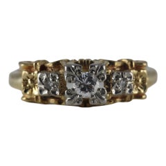 Art Deco Two-Tone Diamond Floral Ring