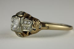 Anello Art Deco con diamante bicolore