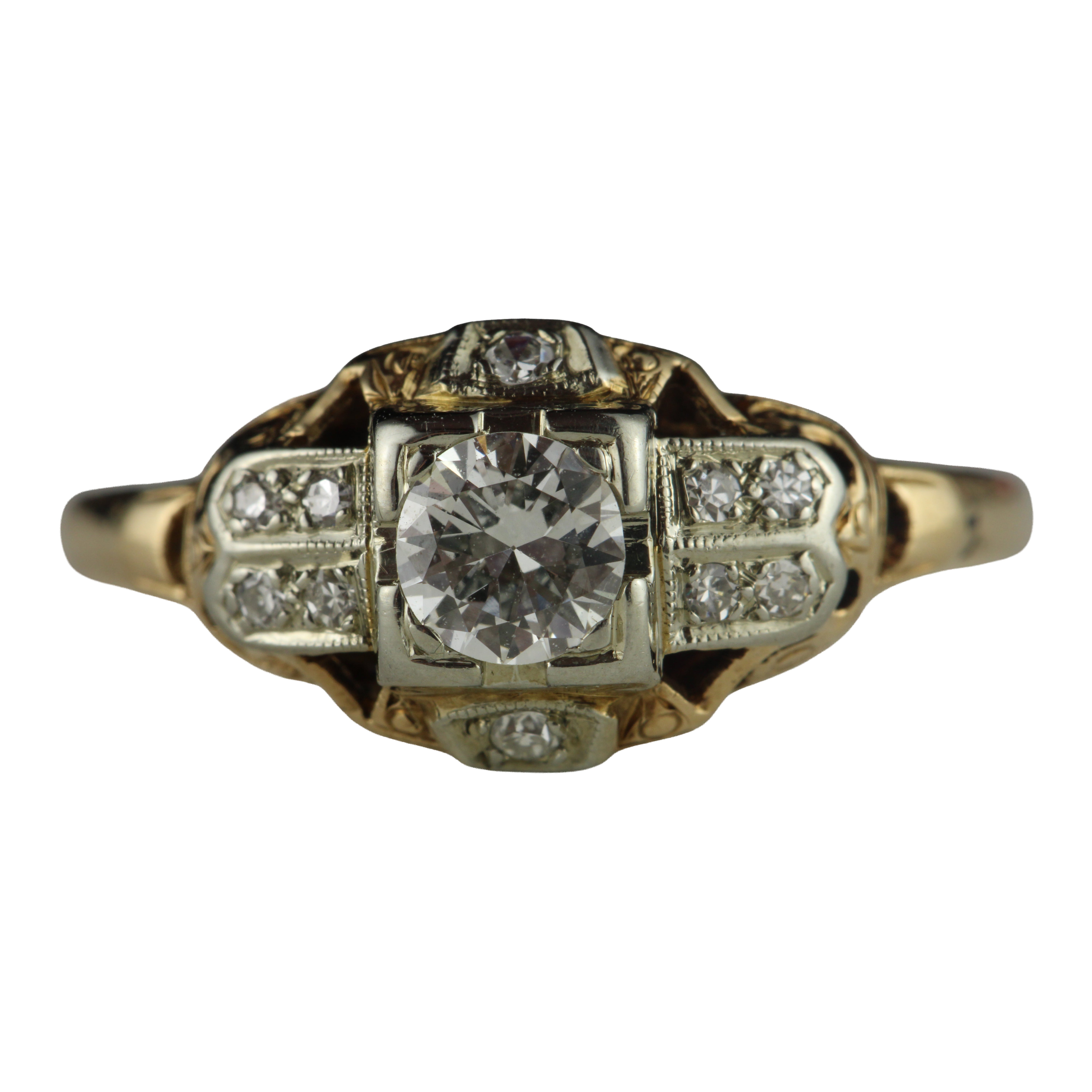 Art Deco Two-Tone Diamond Ring