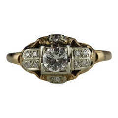 Anello Art Deco con diamante bicolore