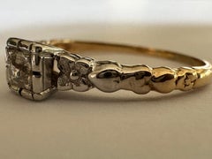 Art Deco Two-Tone Diamond Solitaire Ring