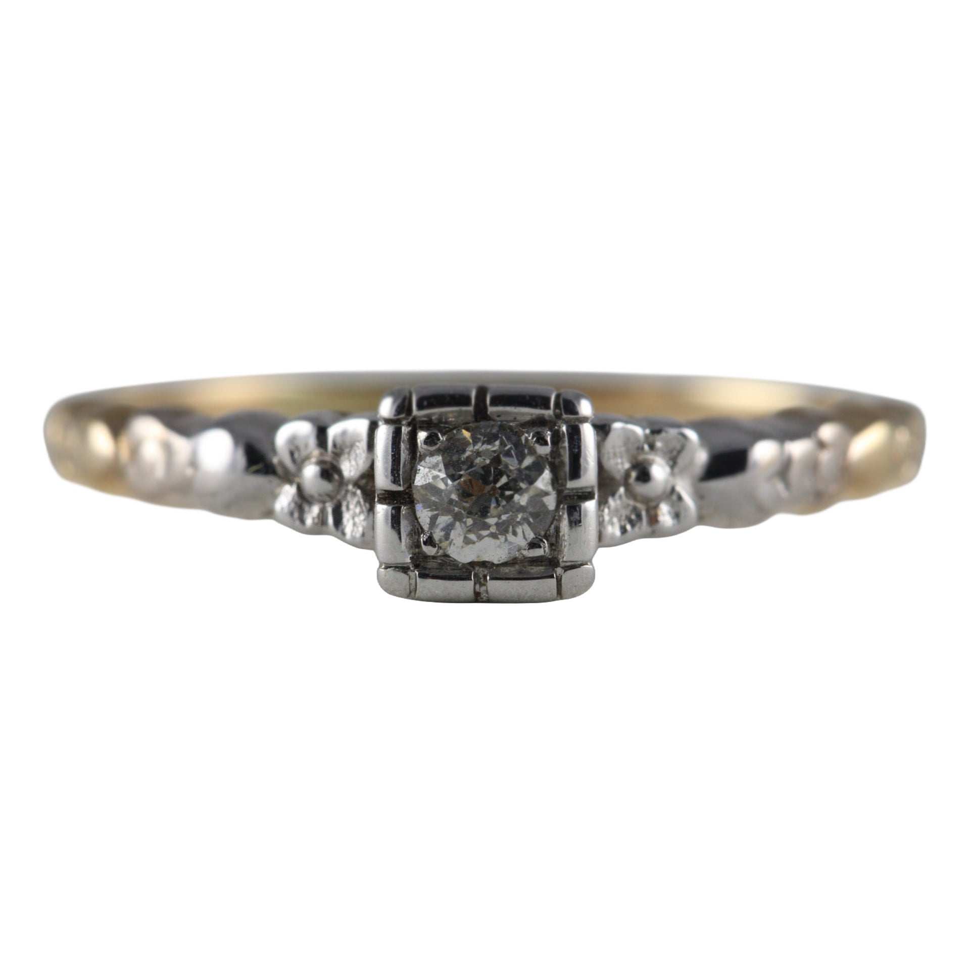 Art Deco Two-Tone Diamond Solitaire Ring