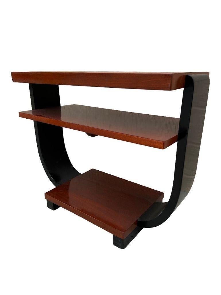 American Two-Tone Geometric Art Deco Side Table by Gilbert Rohde for Brown Saltman For Sale