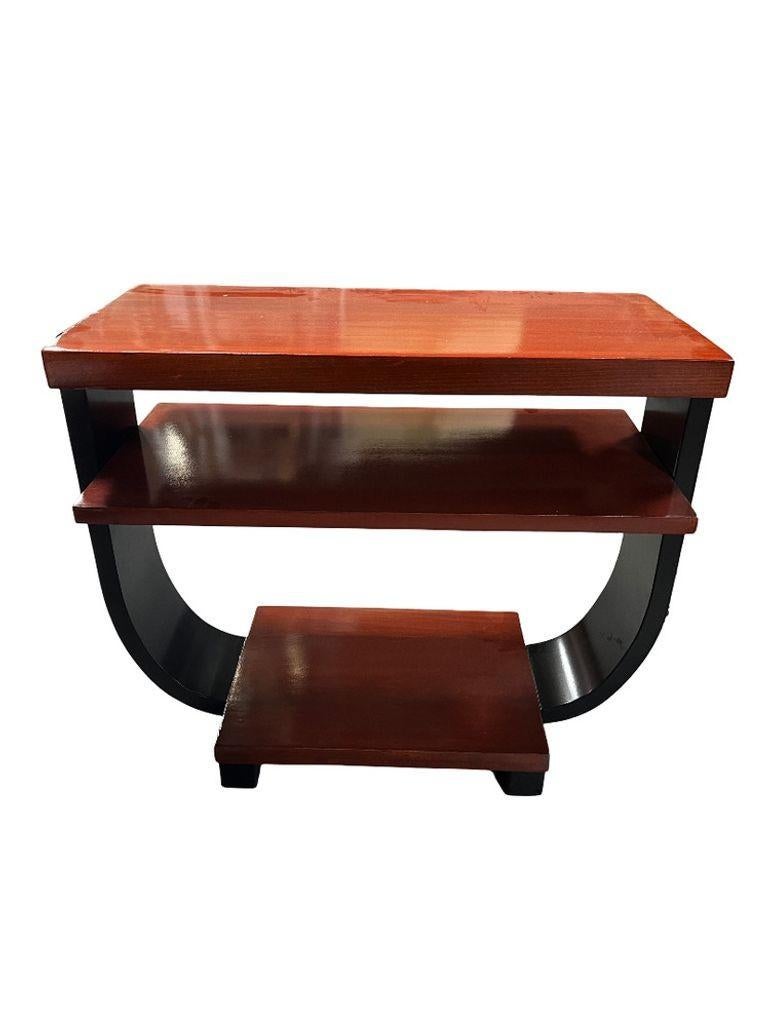 Art Deco Two-Tone Geometric Side Table by Gilbert Rohde for Brown Saltman In Excellent Condition In Van Nuys, CA