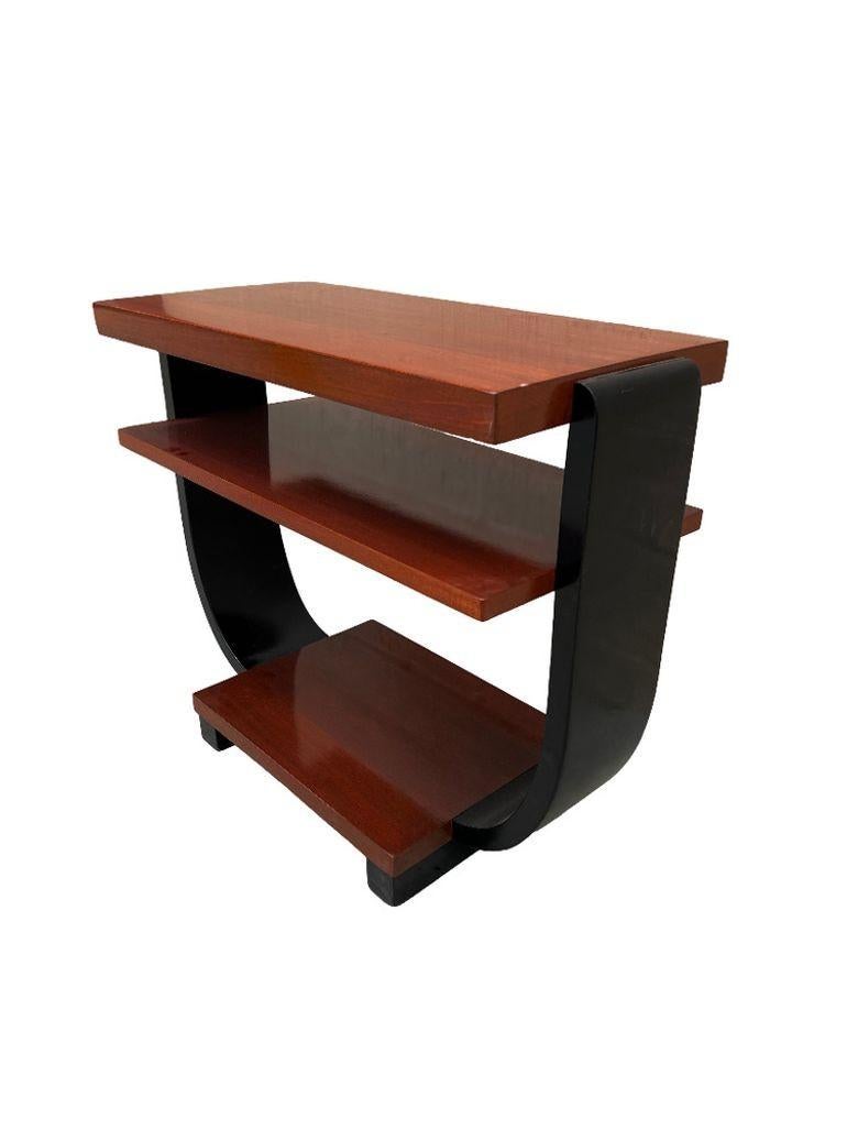 Two-Tone Geometric Art Deco Side Table by Gilbert Rohde for Brown Saltman In Excellent Condition For Sale In Van Nuys, CA