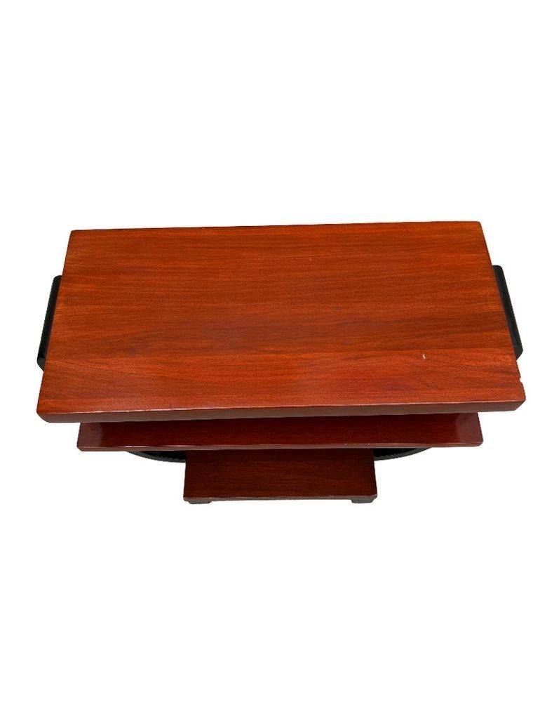 Wood Two-Tone Geometric Art Deco Side Table by Gilbert Rohde for Brown Saltman For Sale