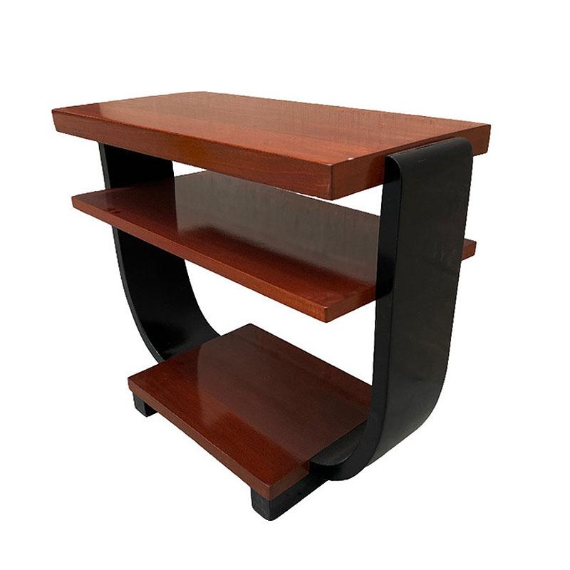 Art Deco Two-Tone Geometric Side Tables by Gilbert Rohde for Brown Saltman, Pair In Excellent Condition In Van Nuys, CA
